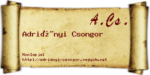 Adriányi Csongor névjegykártya