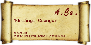 Adriányi Csongor névjegykártya