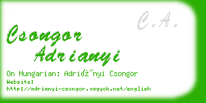 csongor adrianyi business card